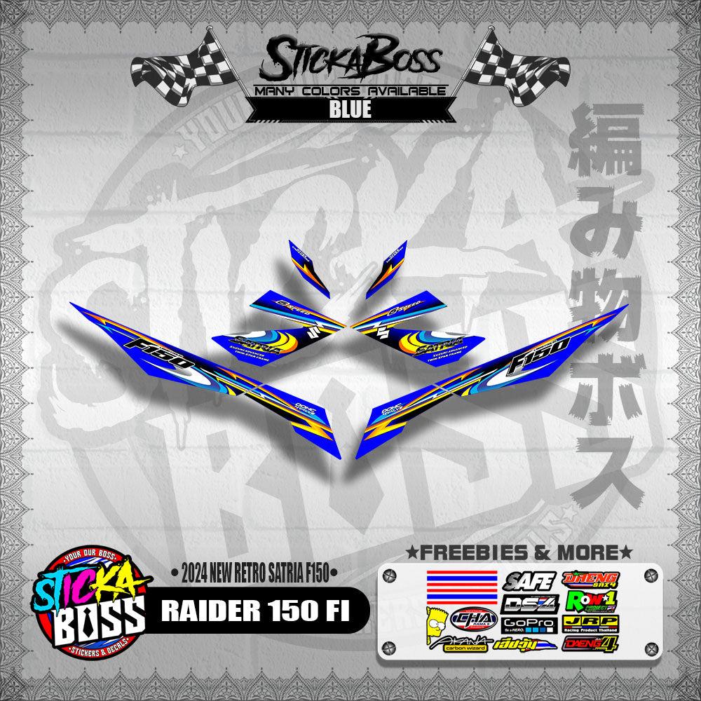 RAIDER 150 FI DECALS ( 2024 NEW RETRO SATRIA F150 )【WITH FREEBIES】