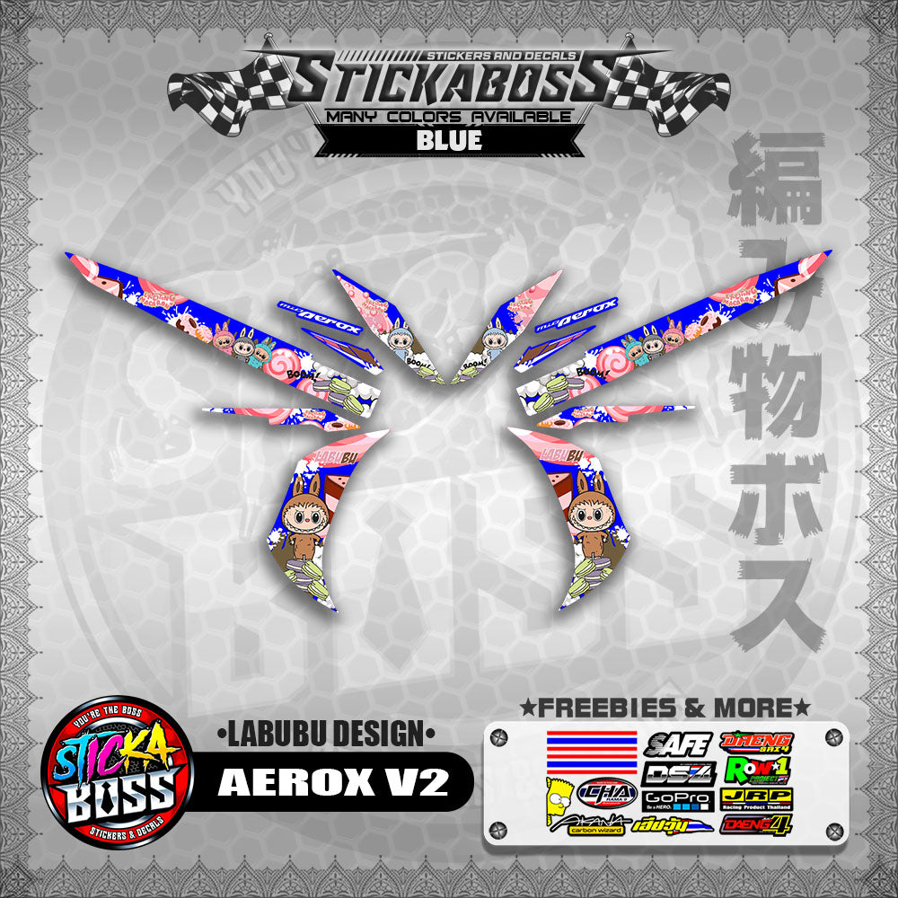 AEROX V2 STICKER DECALS ( LABUBU DESIGN )【WITH FREEBIES】