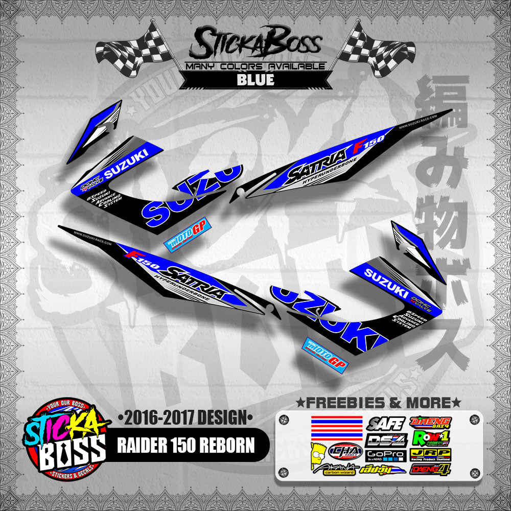 RAIDER 150 REBORN CARB STOCK DECALS ( 2016-2017 DESIGN )【WITH FREEBIES】