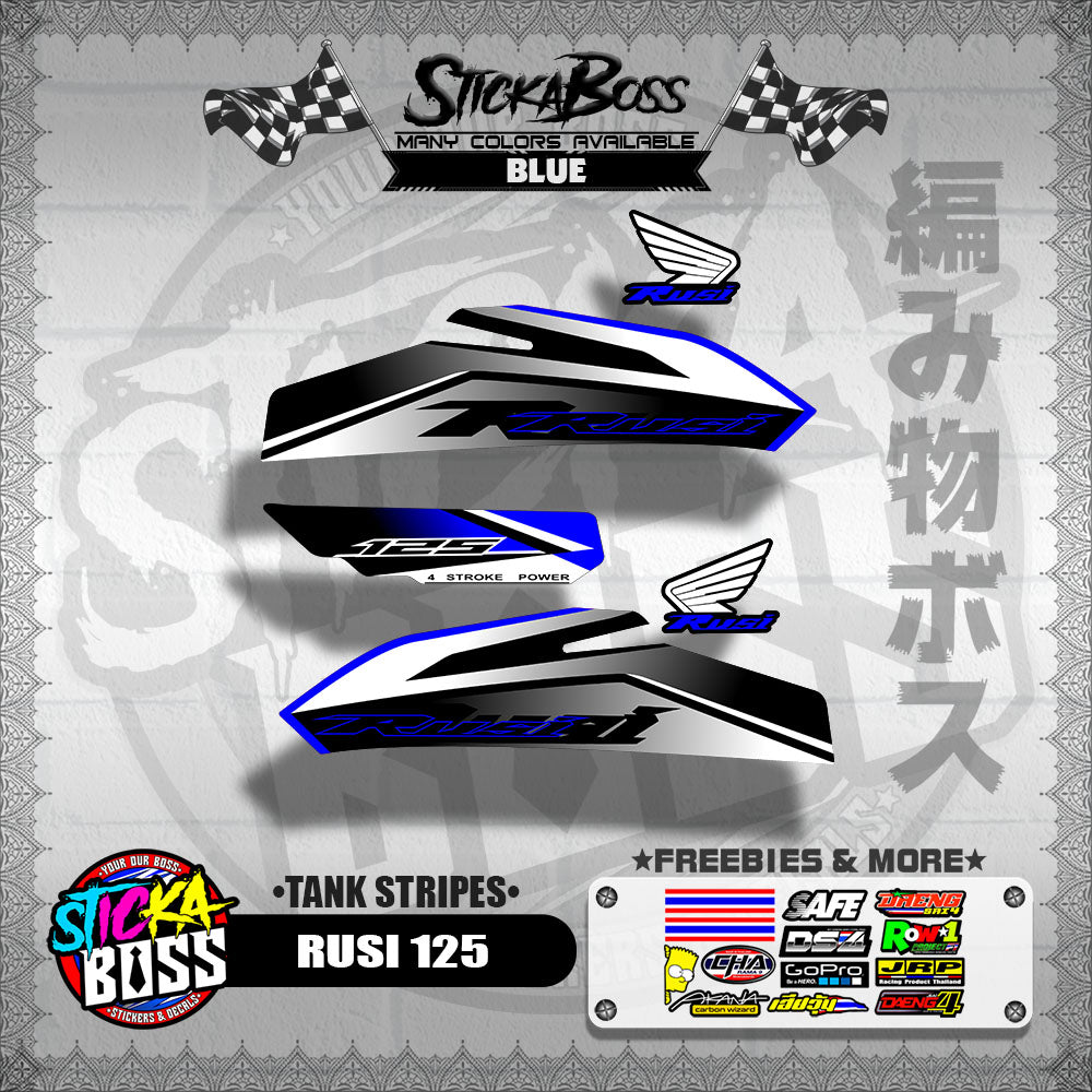 RUSI 125 DECALS ( TANK STRIPES )【WITH FREEBIES】