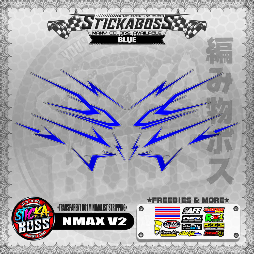 【PREMIUM UV PRINT】TRANSPARENT NMAX V2 STICKER DECALS ( 001 MINIMALIST STRIPPING )【WITH FREEBIES】