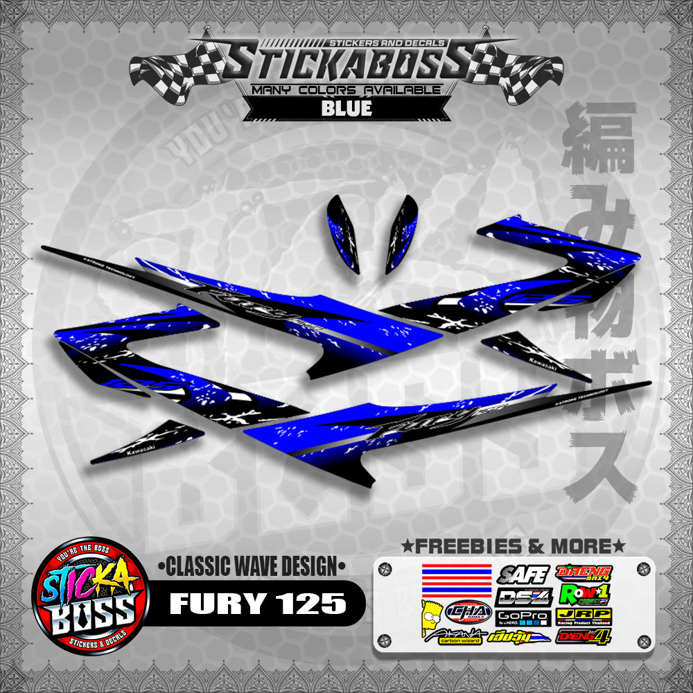 FURY 125 STICKER DECALS ( CLASSIC WAVE DESIGN )【WITH FREEBIES】