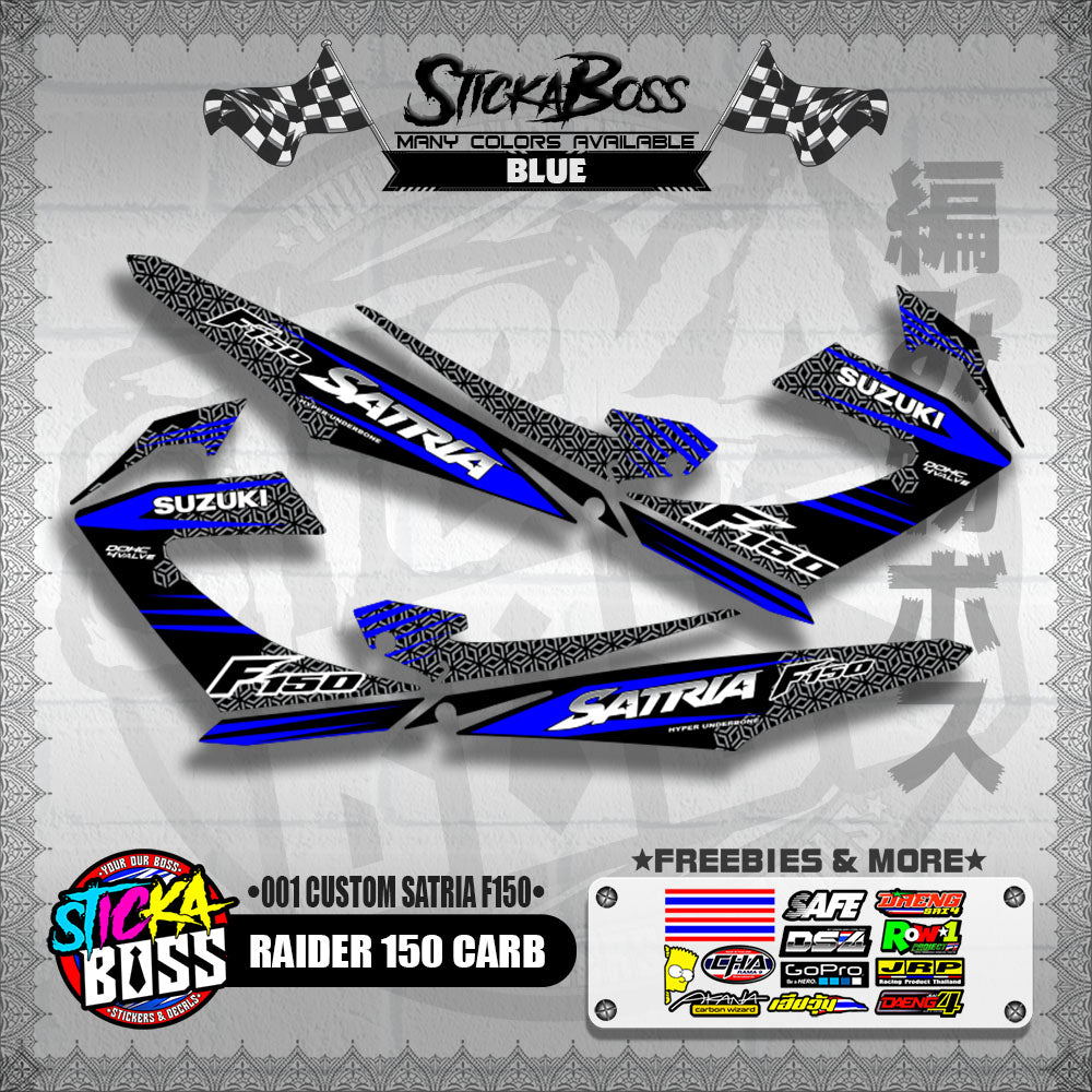 RAIDER 150 CARB DECALS ( 001 CUSTOM SATRIA F150 )【WITH FREEBIES】