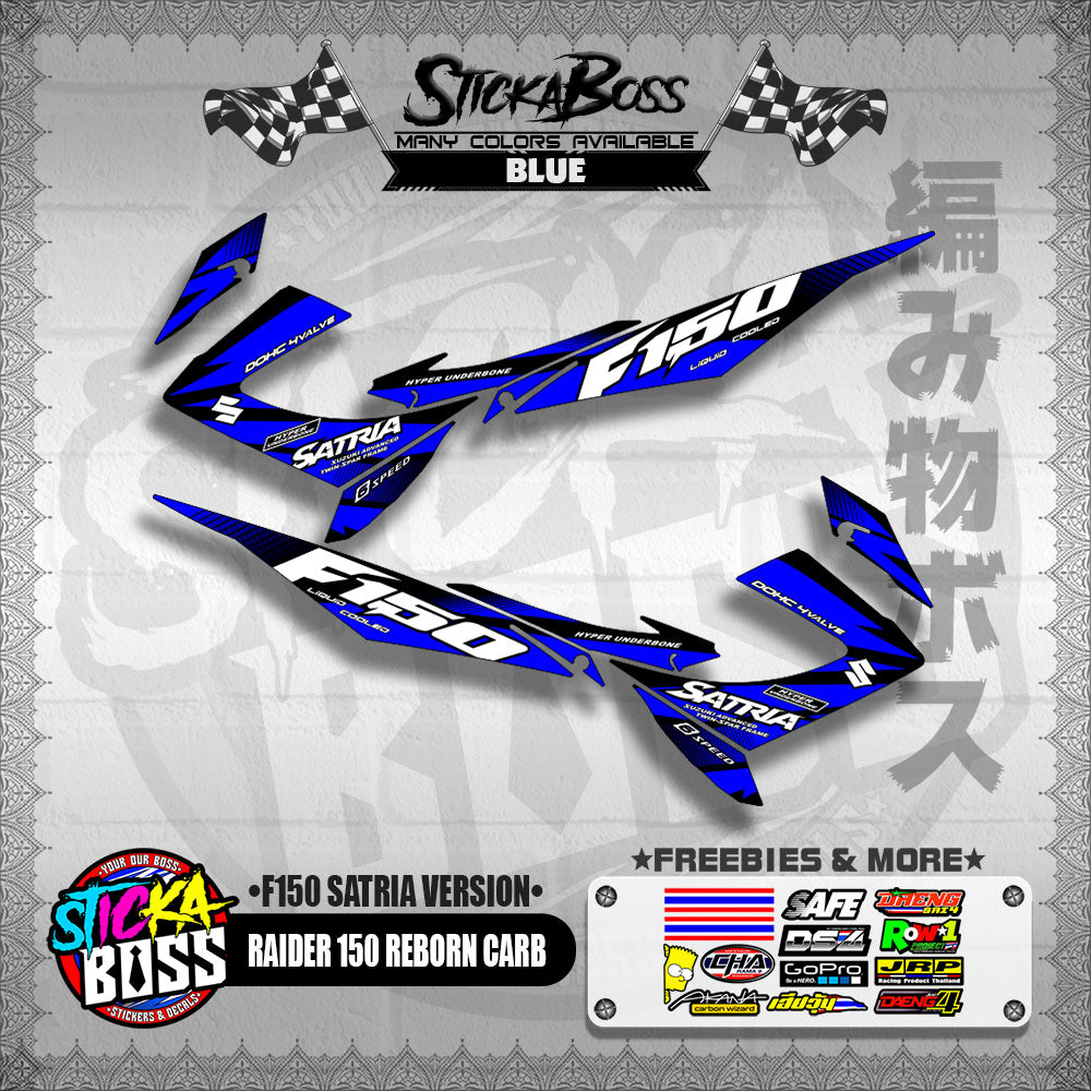 RAIDER 150 REBORN CARB DECALS ( F150 SATRIA VERSION )【WITH FREEBIES】