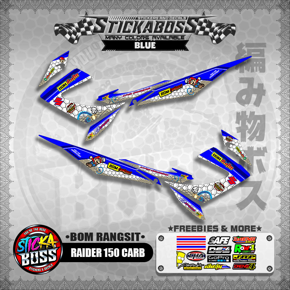 RAIDER 150 CARB INDO DECALS ( BOM RANGSIT )【WITH FREEBIES】