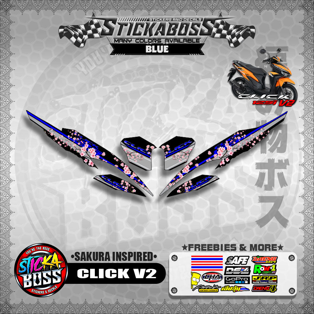 CLICK V2 STICKER DECALS ( SAKURA INSPIRED )【WITH FREEBIES】