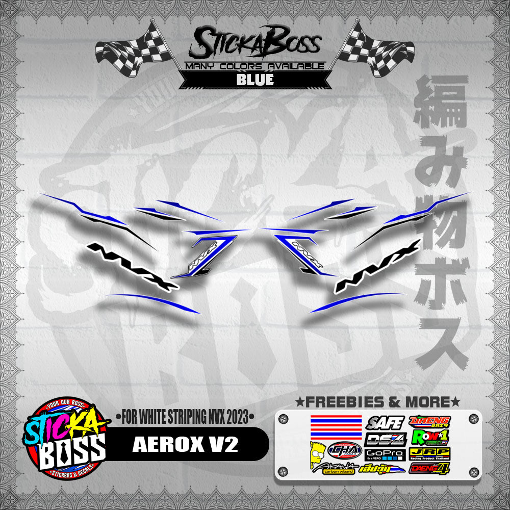 AEROX V2 DECALS ( FOR WHITE STRIPING NVX 2023 )【WITH FREEBIES】