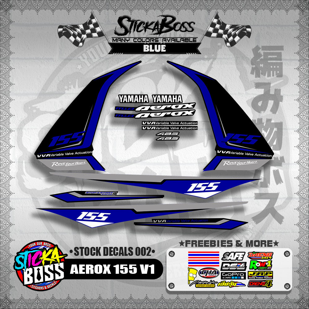 AEROX 155 V1 ( STOCK DECALS 002 )【WITH FREEBIES】