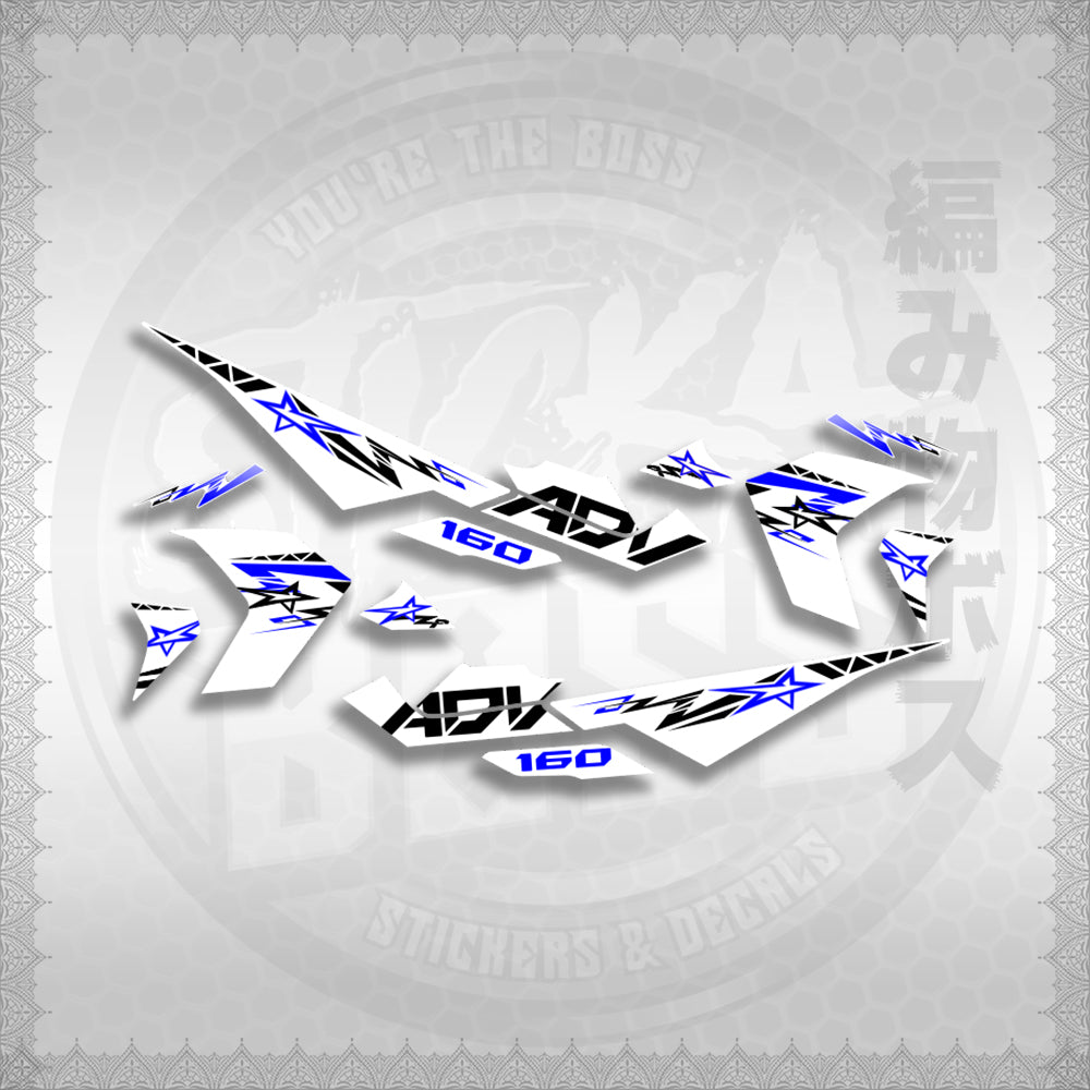 STICKER DECALS for ADV 160 (ALXOMINFOWH) By STICKABOSS (SOFIE LAMINATED WATERPROOF)