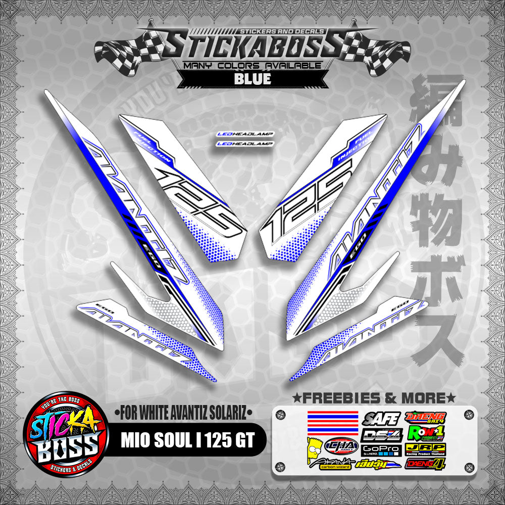 MIO SOUL I 125 GT STICKER DECALS ( FOR WHITE AVANTIZ SOLARIZ )【WITH FREEBIES】