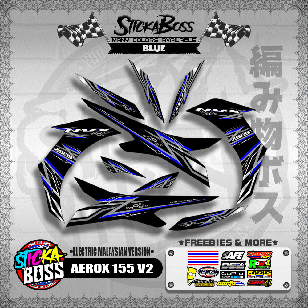 AEROX 155 V2 DECALS ( ELECTRIC MALAYSIAN VERSION )【WITH FREEBIES】