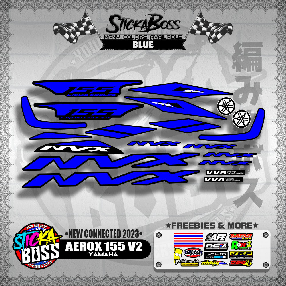 AEROX 155 V2 DECALS ( NEW CONNECTED 2023 )【WITH FREEBIES】