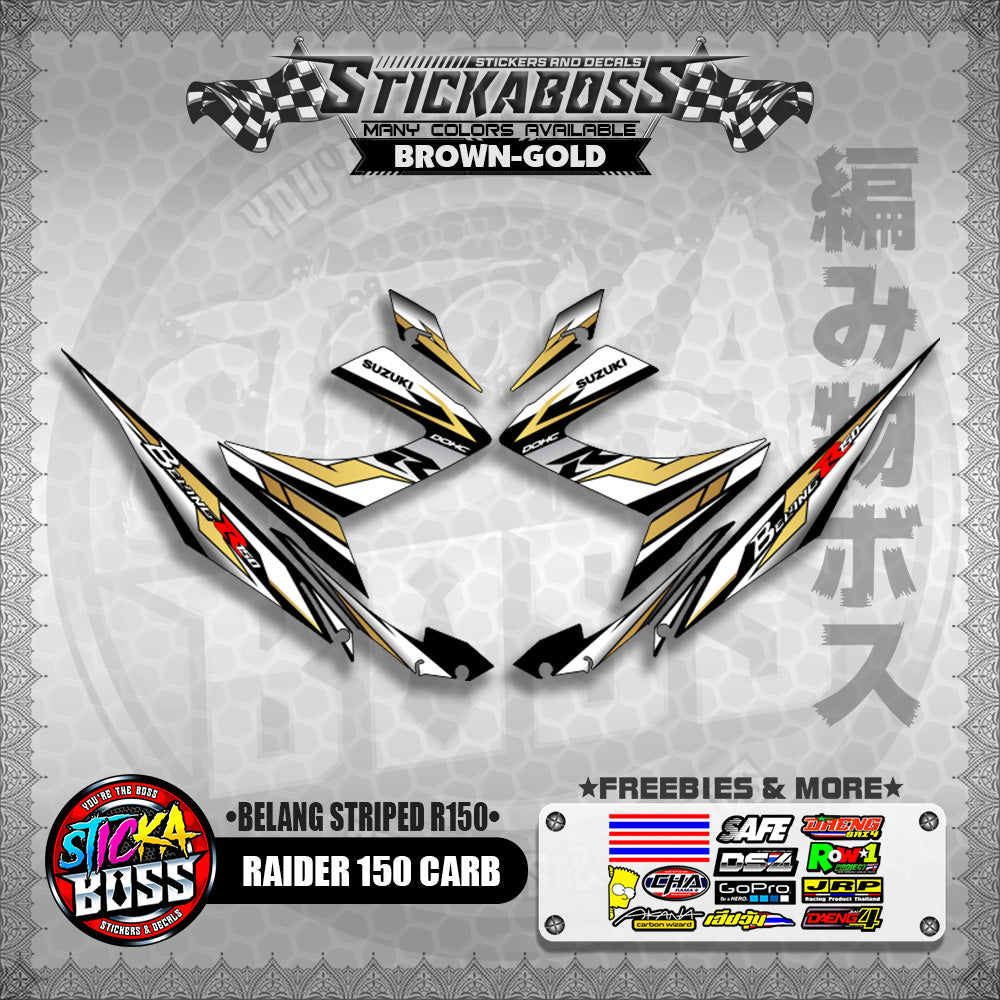 RAIDER 150 CARB STICKER DECALS ( BELANG STRIPED R150 )【WITH FREEBIES】