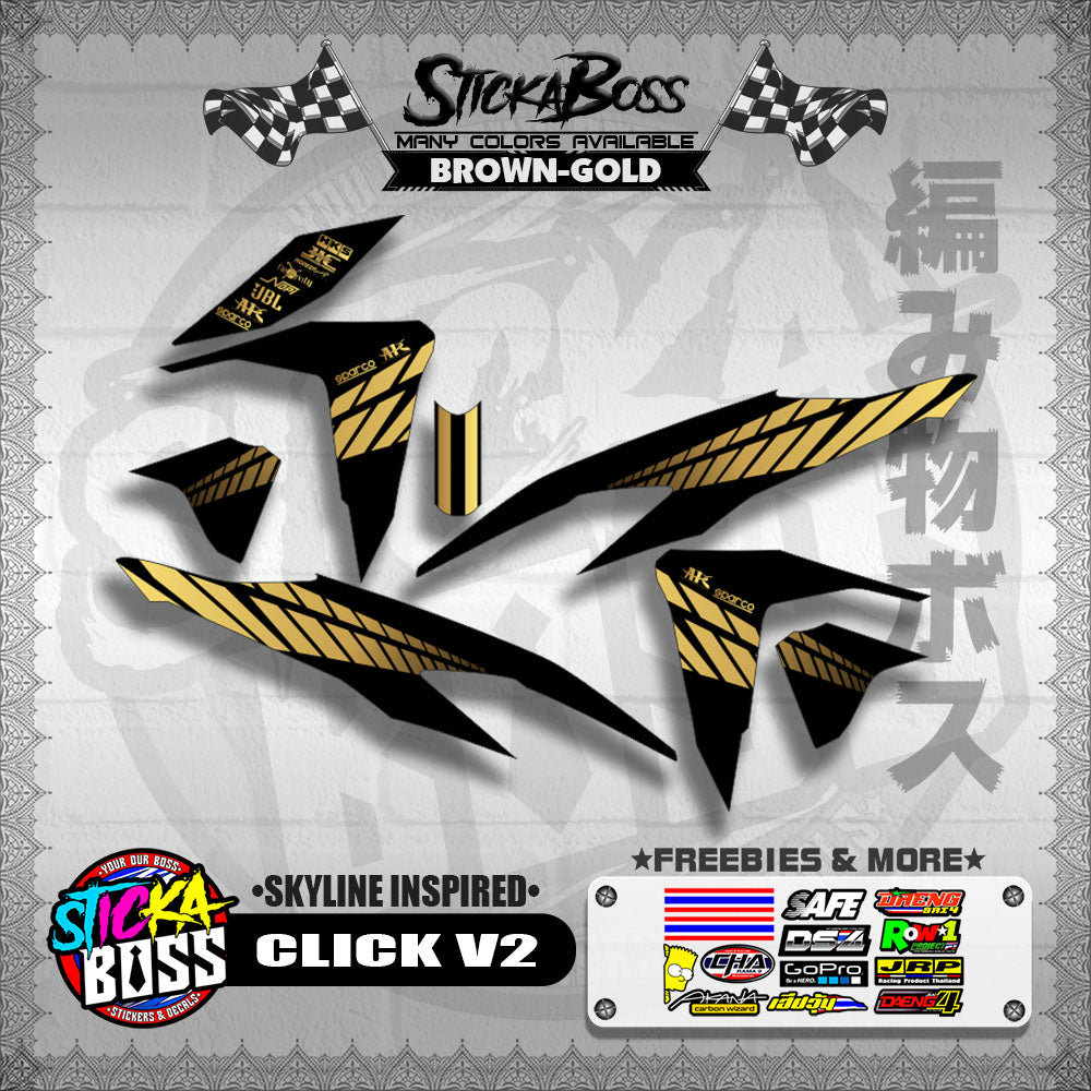 CLICK V2 DECALS ( SKYLINE INSPIRED )【WITH FREEBIES】