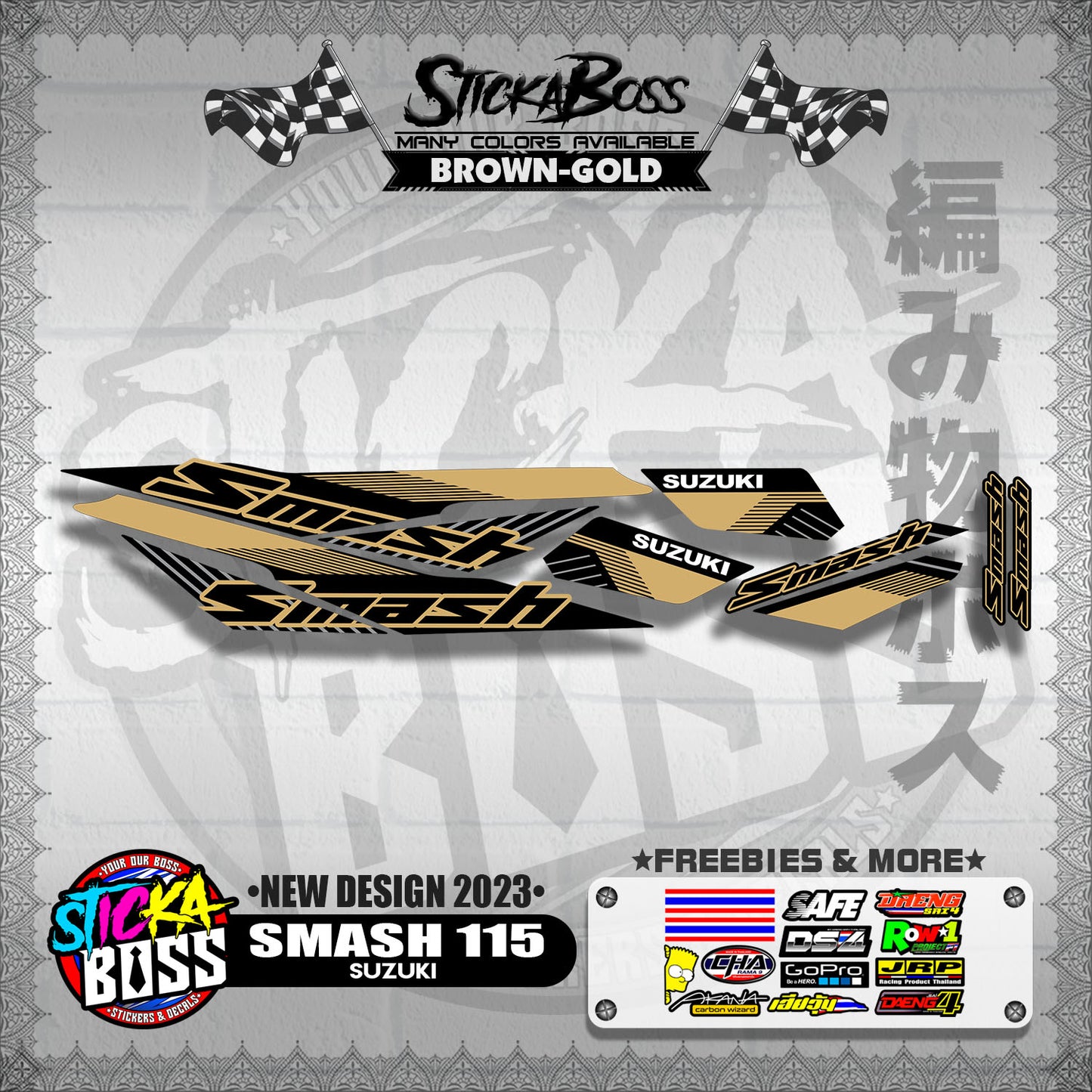 SMASH 115 STOCK DECALS ( NEW DESIGN 2023 )【WITH FREEBIES】