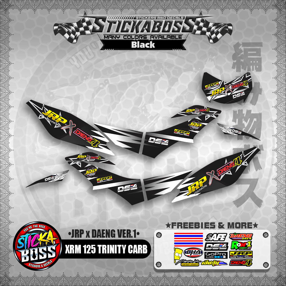 XRM 125 TRINITY CARB DECALS - (JRP x DAENG VER.1)【PREMIUM GLOSSY LAMINATED】