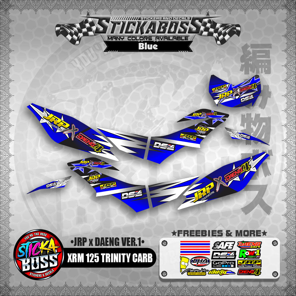 XRM 125 TRINITY CARB DECALS - (JRP x DAENG VER.1)【PREMIUM GLOSSY LAMINATED】