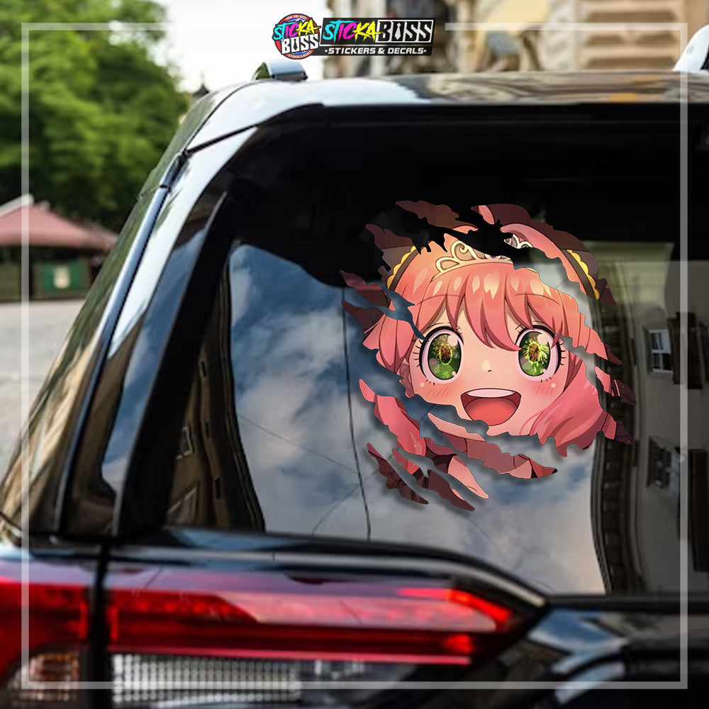 ANYA SPY X FAMILY | ANIME SCRATCH STICKER【VINYL PRINTED】( LAMINATED / WATERPROOF )【Stickaboss】