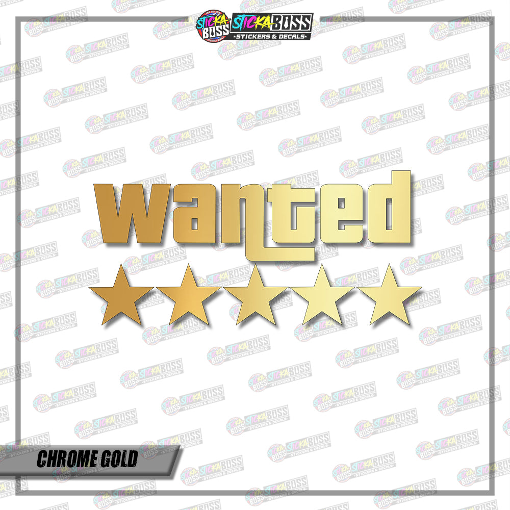 GTA WANTED ( VINYL CUT-OUT STICKER DECALS )【Stickaboss】
