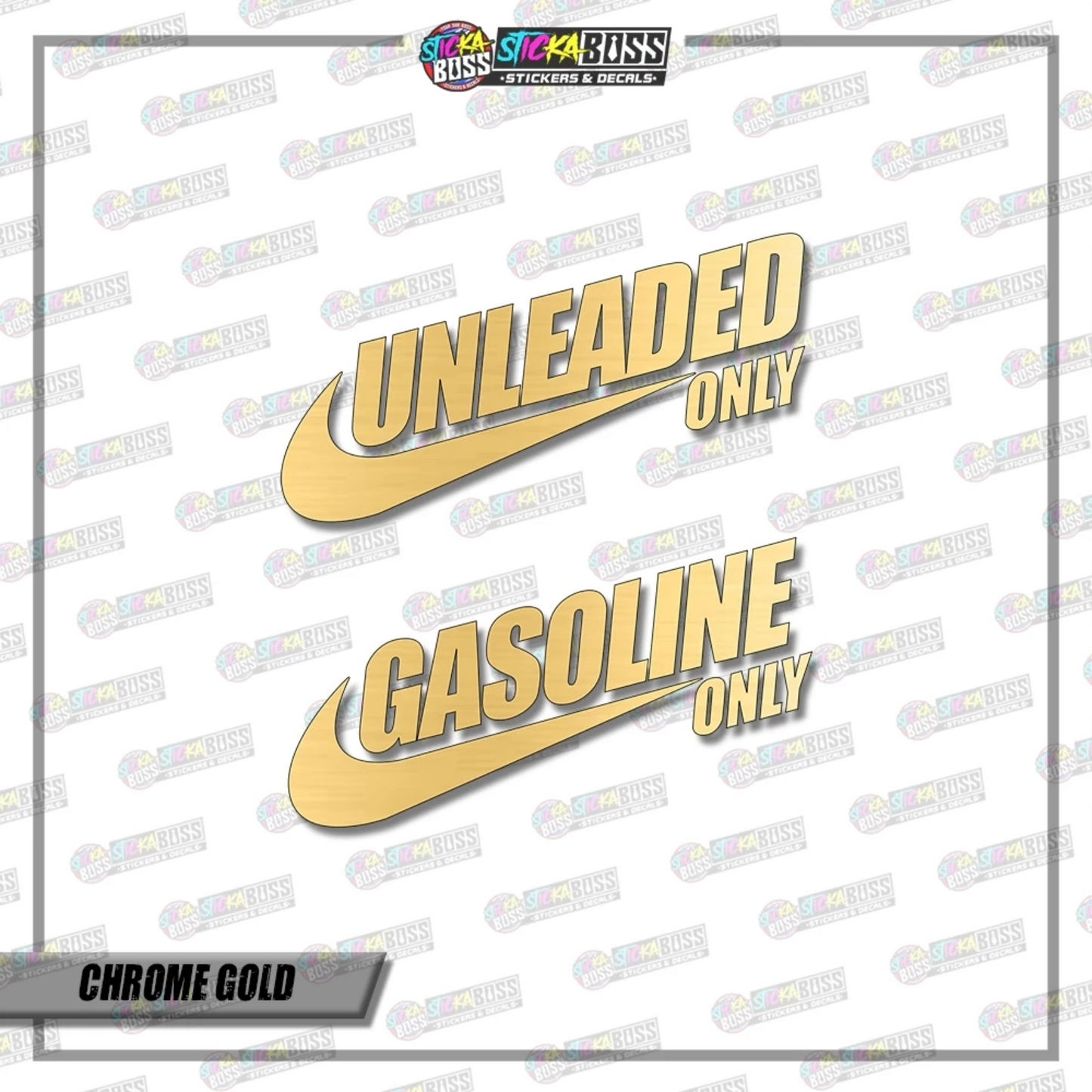 UNLEADED AND GASOLINE ( VINYL CUT-OUT STICKER DECALS )【Stickaboss】