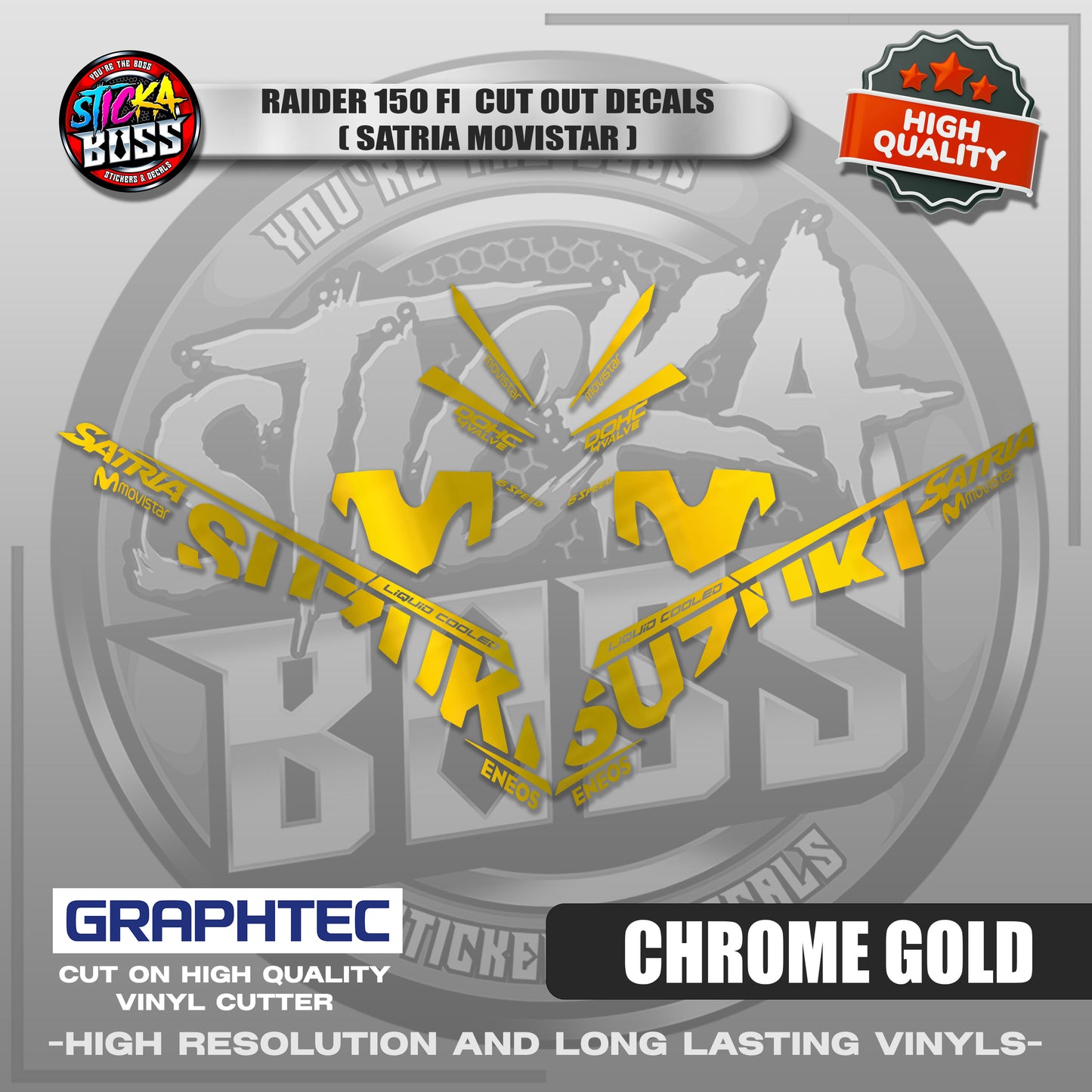 RAIDER 150 FI CUT OUT DECALS ( SATRIA MOVISTAR ) | VINYL WATERPROOF CUT-OUT STICKER DECALS