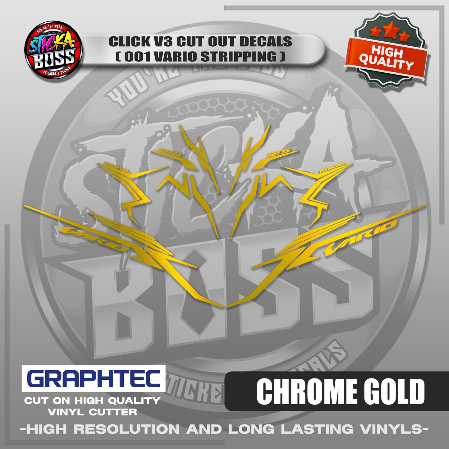 CLICK V3 CUT OUT DECALS ( 2025 VARIO STRIPPING 001 ) | VINYL WATERPROOF CUT-OUT STICKER DECALS
