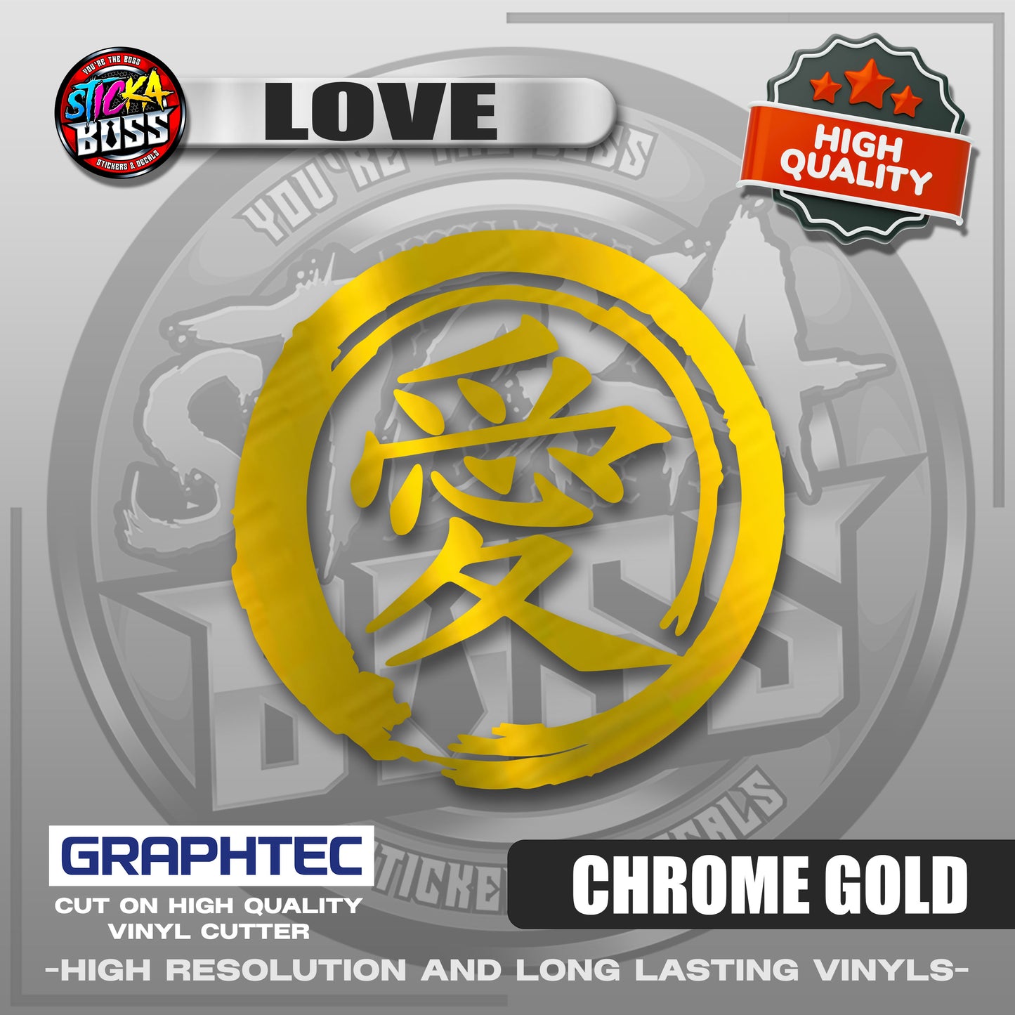 LOVE - JAPANESE KANJI SYMBOL | VINYL WATERPROOF CUT-OUT STICKER DECALS【Stickaboss】