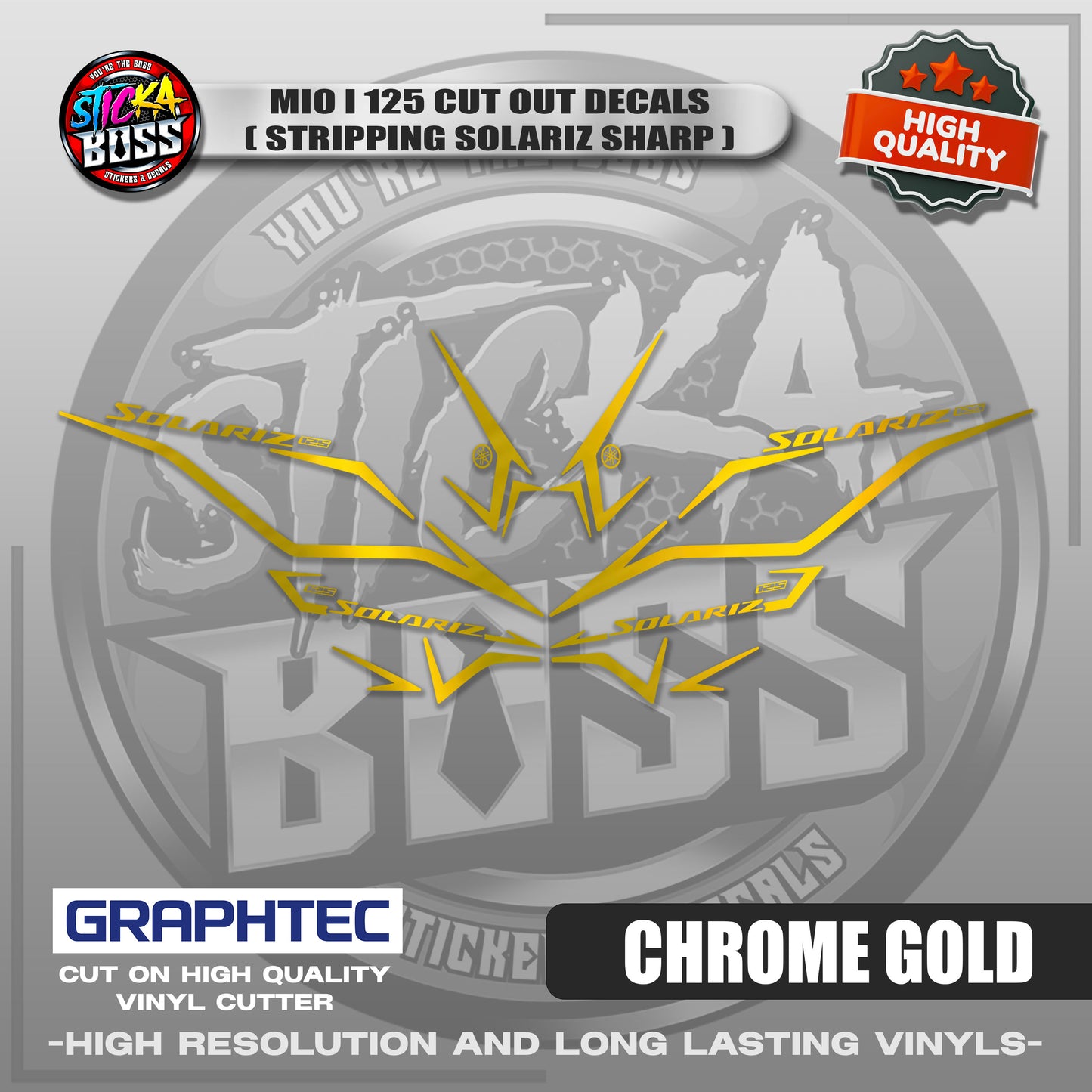 MIO I 125 CUT OUT DECALS ( STRIPPING SOLARIZ SHARP ) | VINYL WATERPROOF CUT-OUT STICKER DECALS