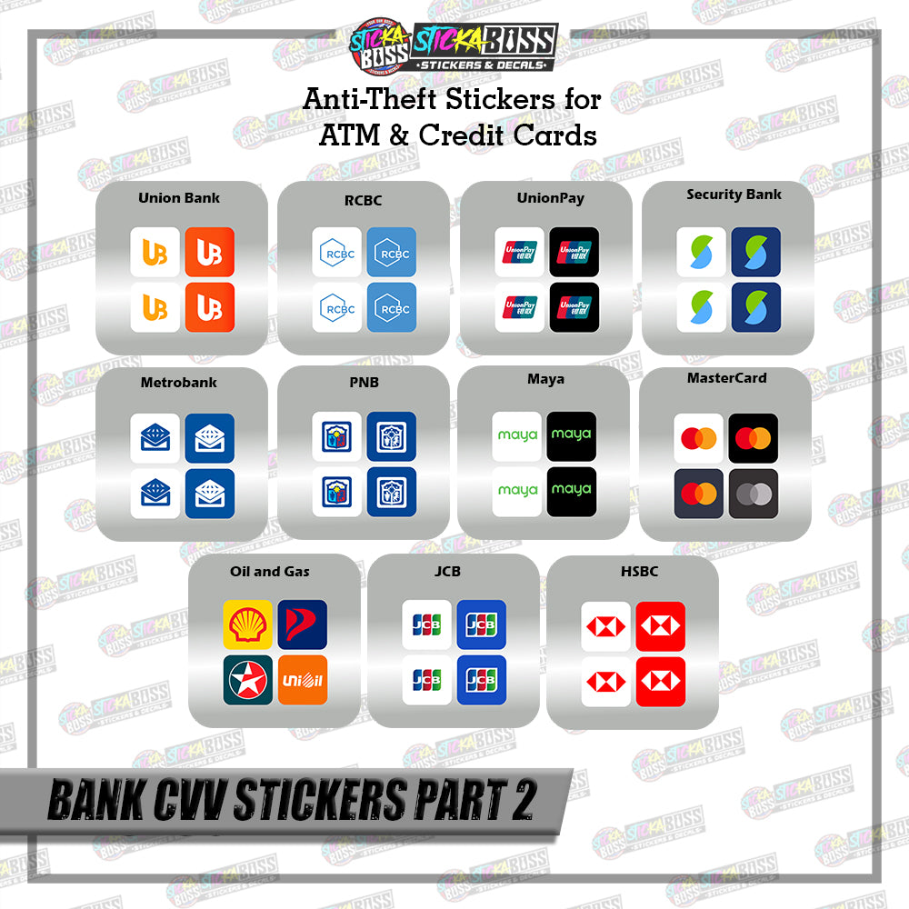 BANK CVV STICKER PART 2 | 4 PCS | ANTI-THEFT STICKER FOR ATM AND DEBIT/CREDIT CARDS【PRINTED】