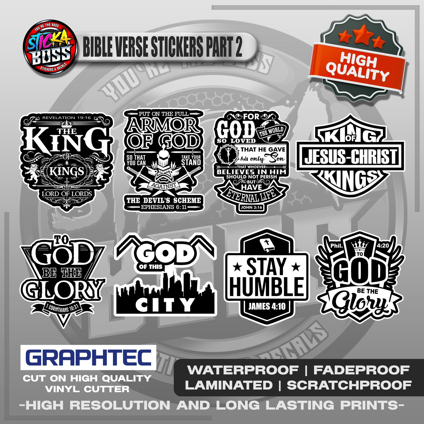 BIBLE VERSE STICKERS PART 2 | VINYL WATERPROOF STICKER | PREMIUM LAMINATED【PRINTED】