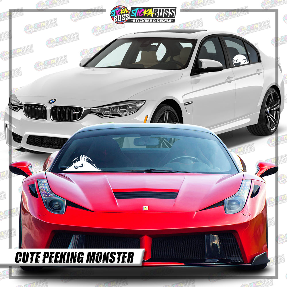 CUTE PEEKING MONSTER ( VINYL CUT-OUT STICKER DECALS )【Stickaboss】