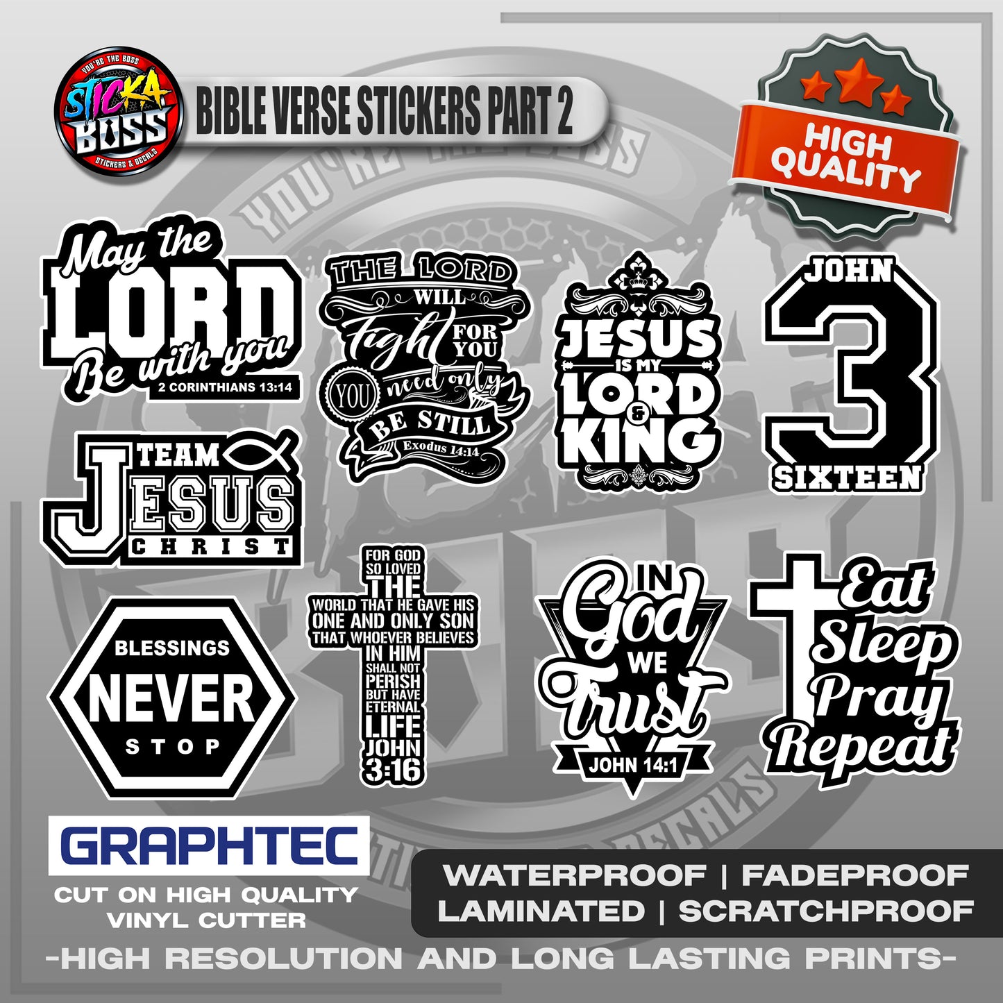 BIBLE VERSE STICKERS PART 2 | VINYL WATERPROOF STICKER | PREMIUM LAMINATED【PRINTED】