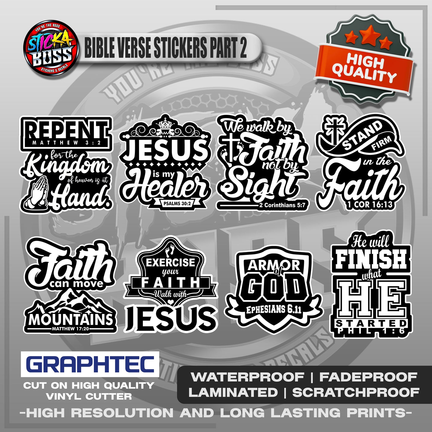 BIBLE VERSE STICKERS PART 2 | VINYL WATERPROOF STICKER | PREMIUM LAMINATED【PRINTED】