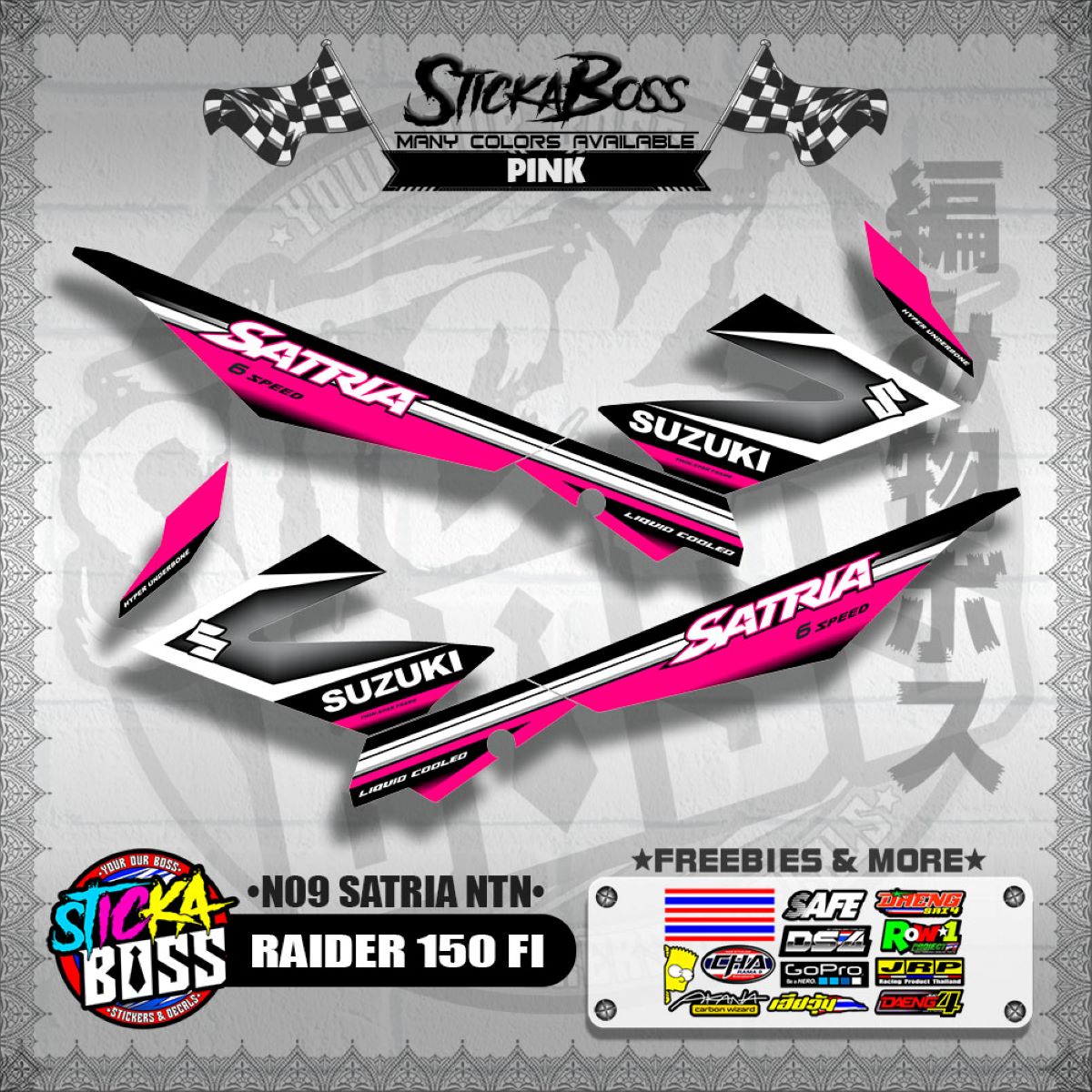RAIDER 150 FI DECALS ( N09 SATRIA NTN )【WITH FREEBIES】