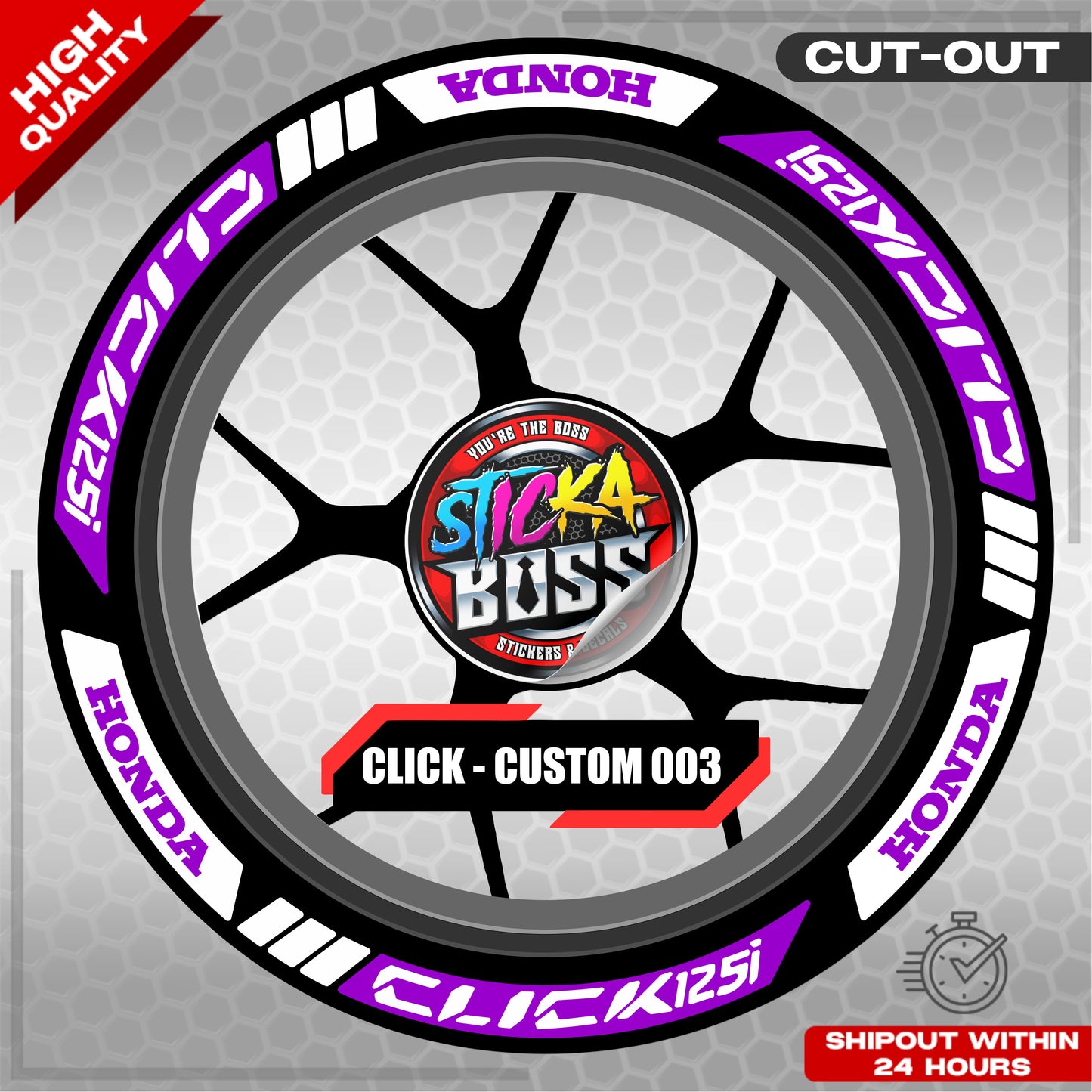 CLICK 125 MAGS STICKER SET ( 2 MAGS ) - CUSTOM 003 | VINYL WATERPROOF CUT-OUT DECALS