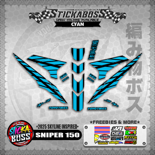 SNIPER 150 STICKER DECALS ( 2025 SKYLINE INSPIRED )【WITH FREEBIES】