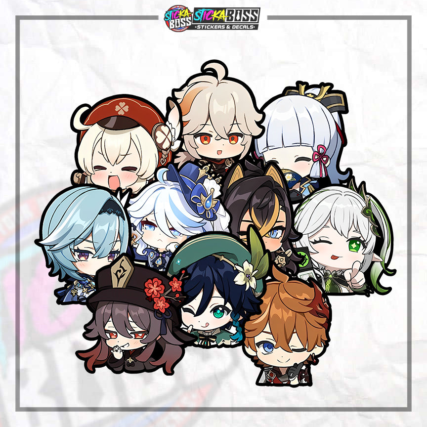 GENSHIN | ANIME STICKER HEADS ( ANIME VINYL STICKER DECALS )【Stickaboss】