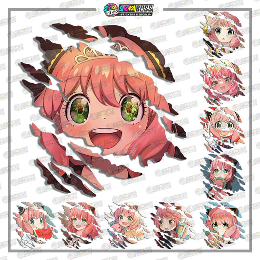 ANYA SPY X FAMILY | ANIME SCRATCH STICKER【VINYL PRINTED】( LAMINATED / WATERPROOF )【Stickaboss】