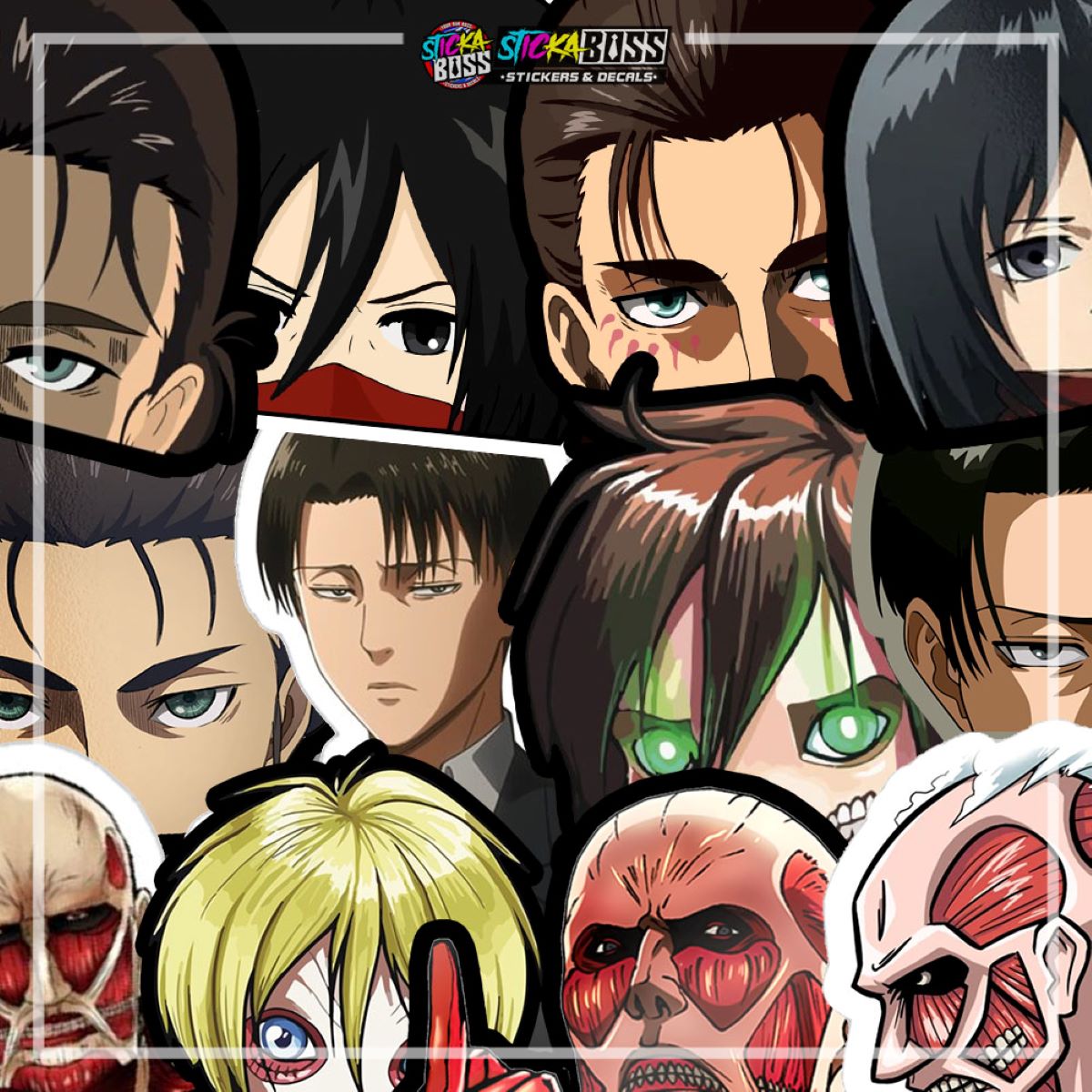 ATTACK ON TITAN | ANIME PEEKER STICKER【VINYL PRINTED】( LAMINATED / WATERPROOF )