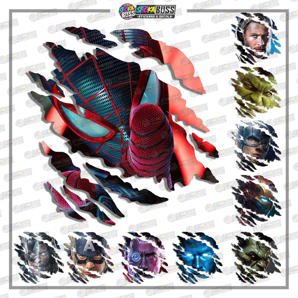 AVENGERS PART | ANIME SCRATCH STICKER【VINYL PRINTED】( LAMINATED / WATERPROOF )【Stickaboss】