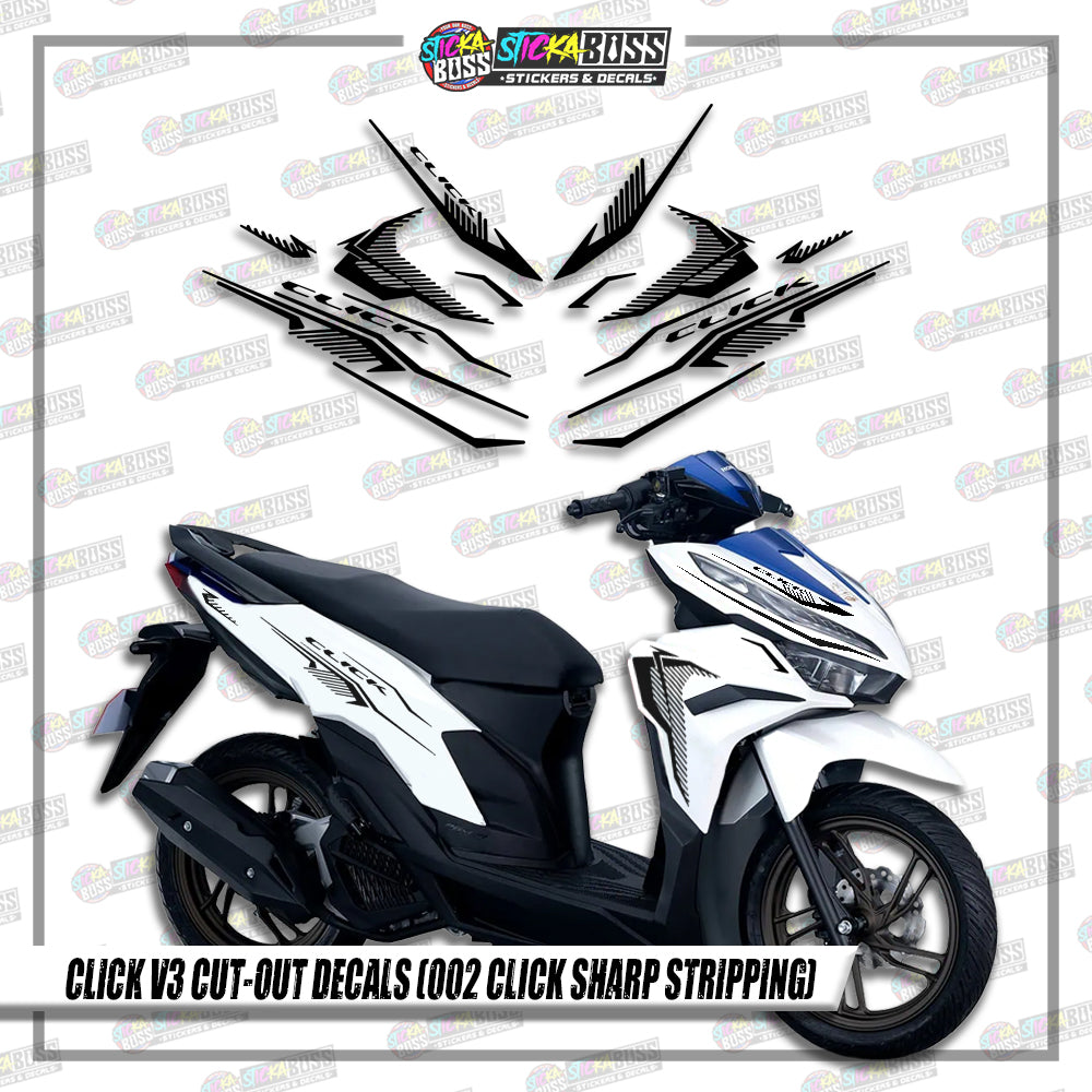 CLICK V3 CUT-OUT DECALS ( 002 CLICK SHARP STRIPPING )【Stickaboss】