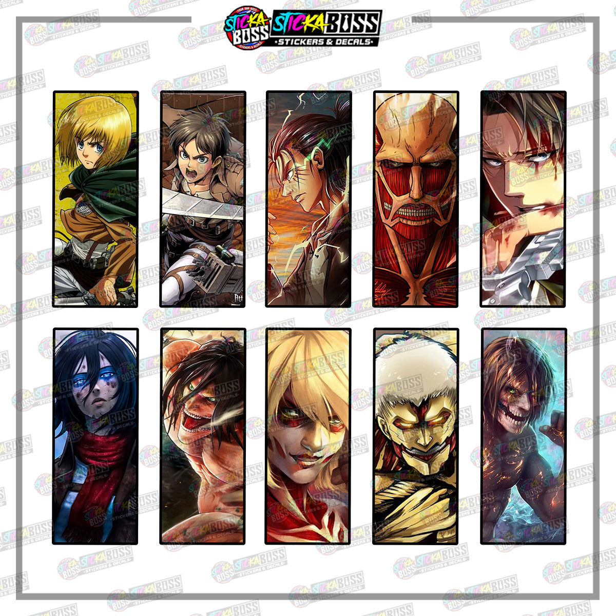 ATTACK ON TITAN | RECTANGLE SIZE VINYL STICKER 【VINYL PRINTED】( LAMINATED / WATERPROOF )