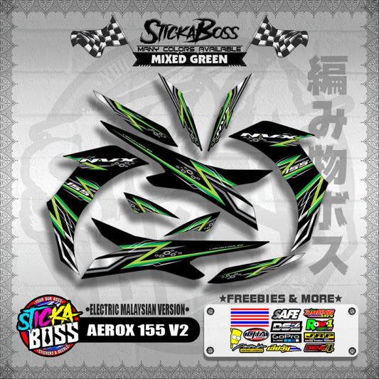 AEROX 155 V2 DECALS ( ELECTRIC MALAYSIAN VERSION )【WITH FREEBIES】