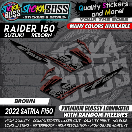 Suzuki Raider 150 Reborn Stock Decals BROWN ( 2022 Satria F150 )【WITH FREEBIES】
