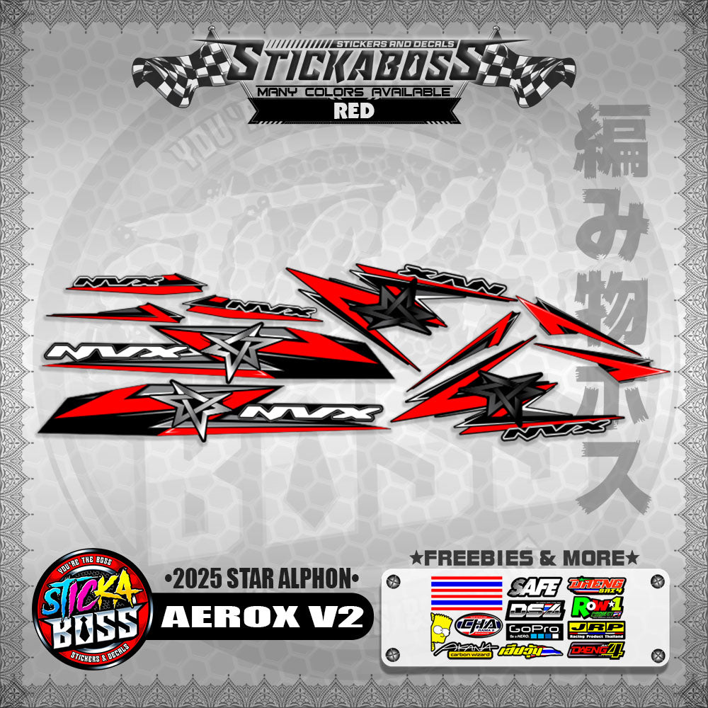 AEROX V2 INDO STICKER DECALS ( 2025 STAR ALPHON )【WITH FREEBIES】