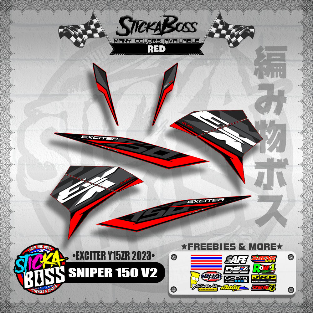 SNIPER 150 V2 DECALS ( EXCITER Y15ZR 2023 )【WITH FREEBIES】