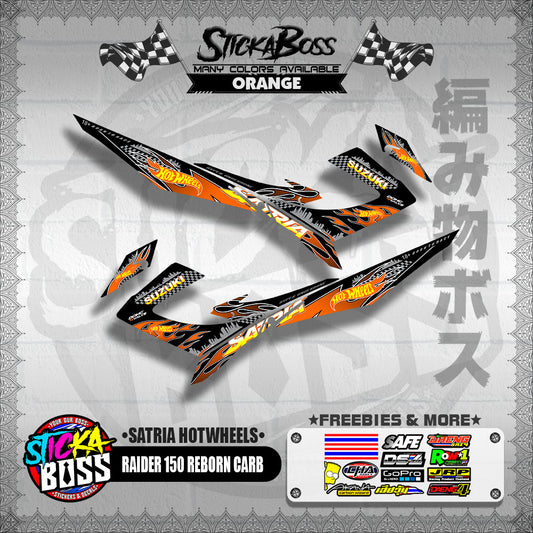 RAIDER 150 REBORN CARB DECALS ( SATRIA HOTWHEELS )【WITH FREEBIES】