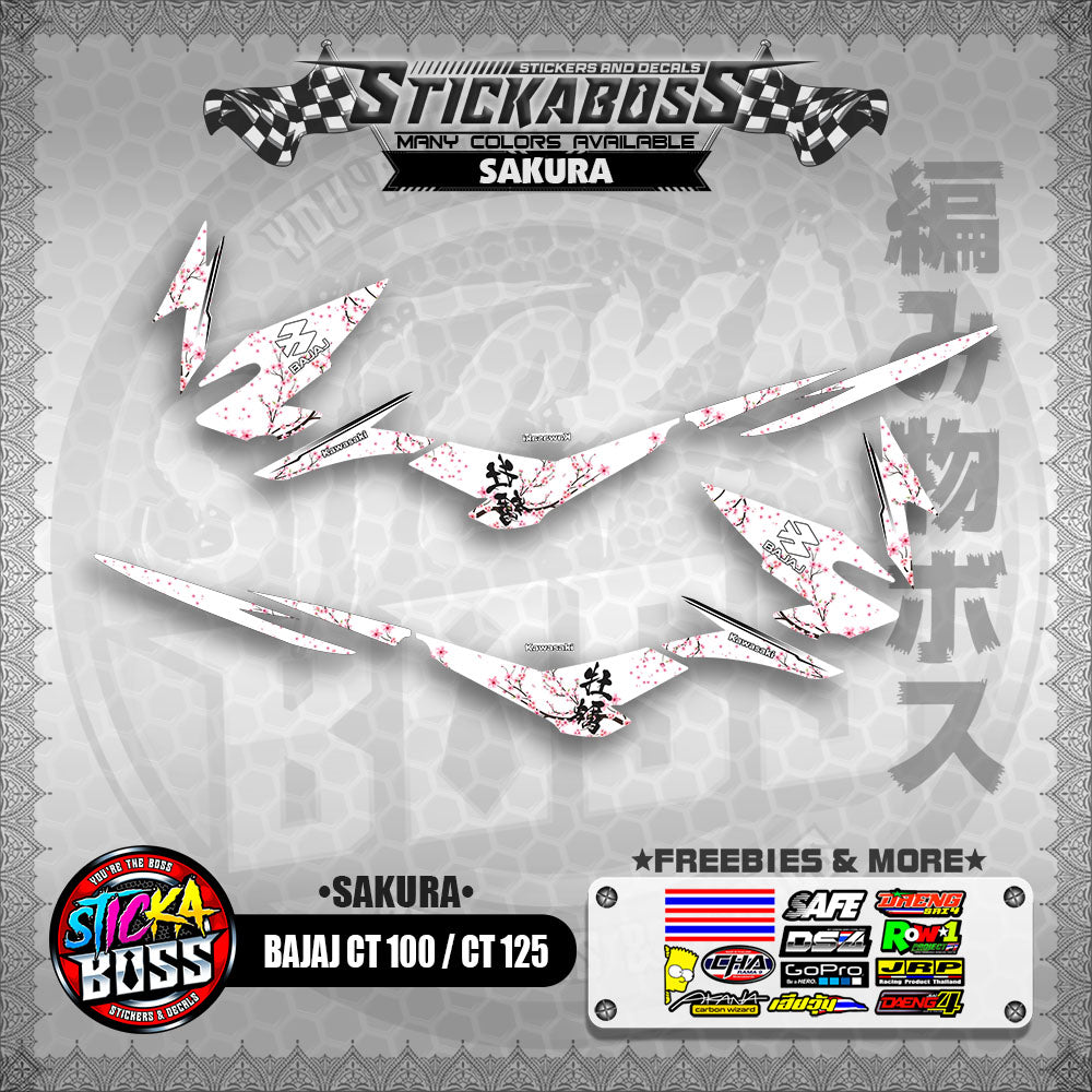 BAJAJ CT 100 / CT 125 STICKER DECALS ( SAKURA )【WITH FREEBIES】