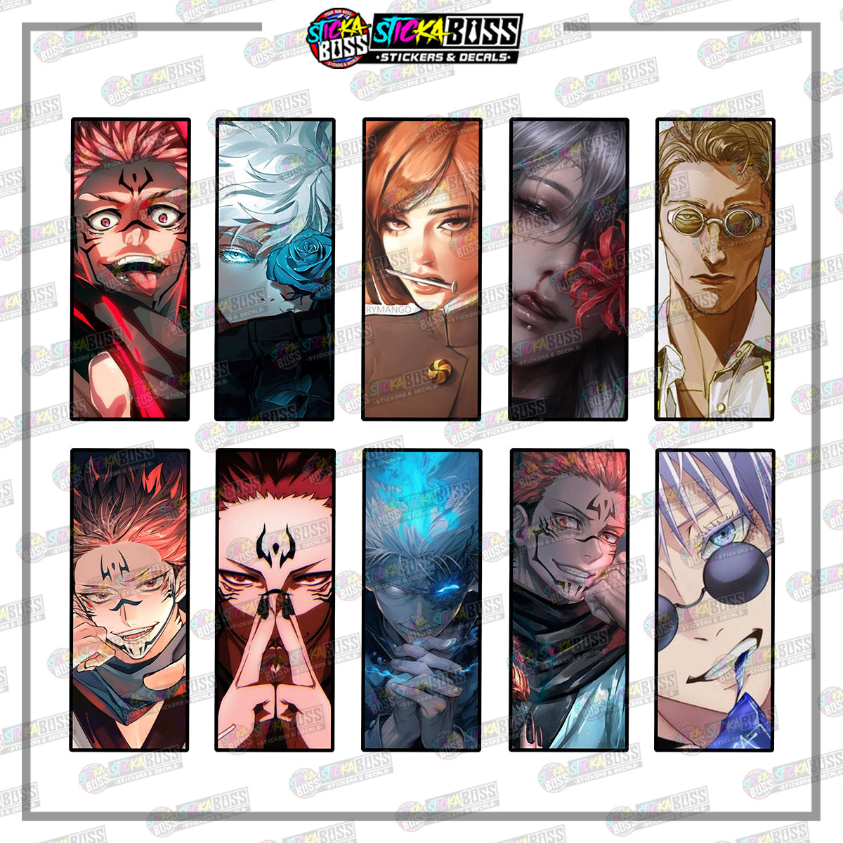 JUJUTSU KAISEN | RECTANGLE SIZE VINYL STICKER 【VINYL PRINTED】( LAMINATED / WATERPROOF )