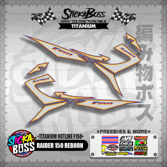 RAIDER 150 REBORN DECALS ( TITANIUM OUTLINE F150 )【WITH FREEBIES】